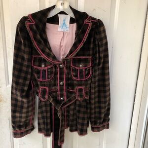 Eccentric Symphony Hollywood OOAK jacket velvet plaid